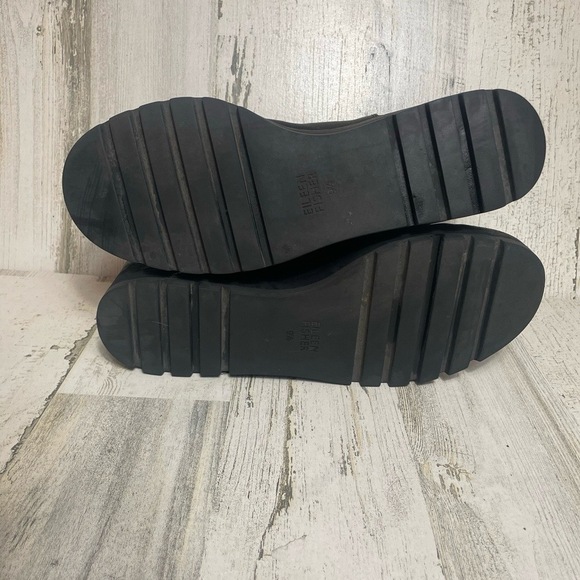 Eileen Fisher Chelsea Wedge Washed Leather Bootie Black Size 9.5 - Picture 7 of 8